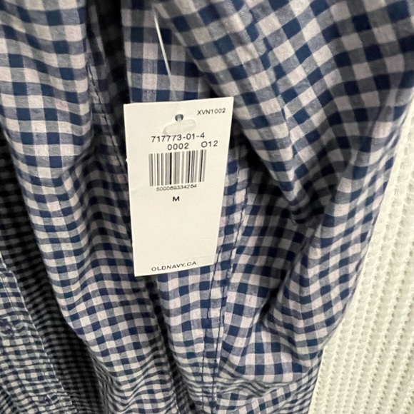 Blue Plaid Old Navy Button Down | Size Medium BNWT - Picture 3 of 4